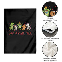 Joy Is Resistance Garden Flag Funny Portland Frog Protest Christmas Gift - Wonder Print Shop
