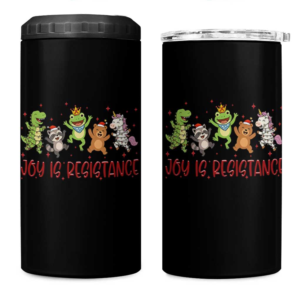 Joy Is Resistance 4 in 1 Can Cooler Tumbler Funny Portland Frog Protest Christmas Gift - Wonder Print Shop