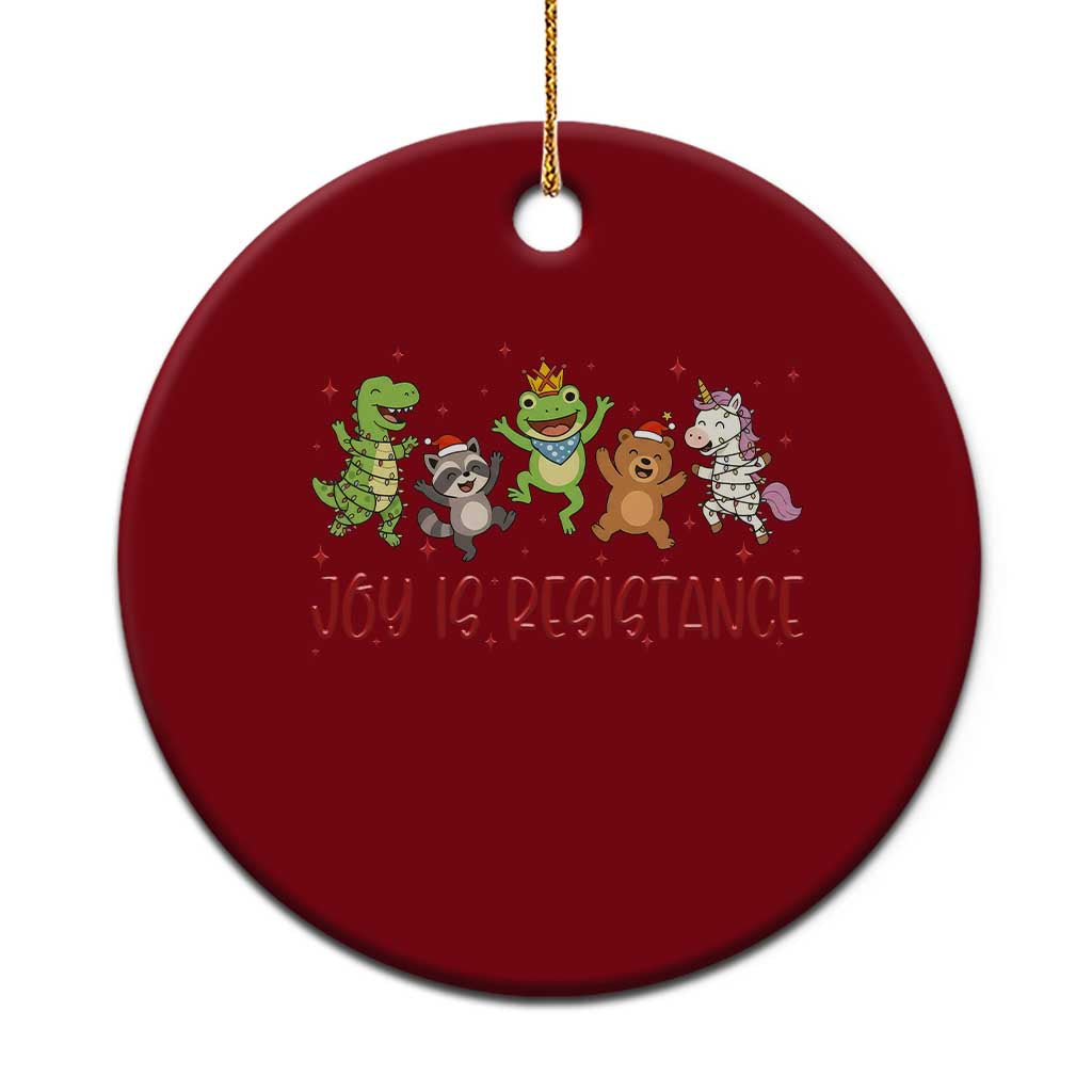 Joy Is Resistance Ceramic Ornament Funny Portland Frog Protest Xmas Gift - Wonder Print Shop