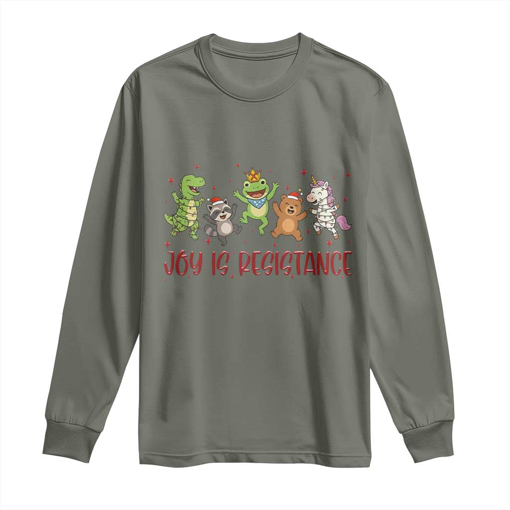 Joy Is Resistance Long Sleeve Shirt Funny Portland Frog Protest Christmas Gift - Wonder Print Shop