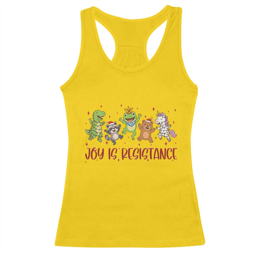 Joy Is Resistance Racerback Tank Top Funny Portland Frog Protest Christmas Gift - Wonder Print Shop