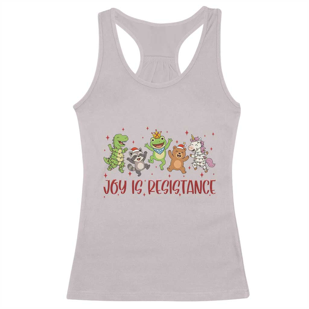 Joy Is Resistance Racerback Tank Top Funny Portland Frog Protest Christmas Gift - Wonder Print Shop