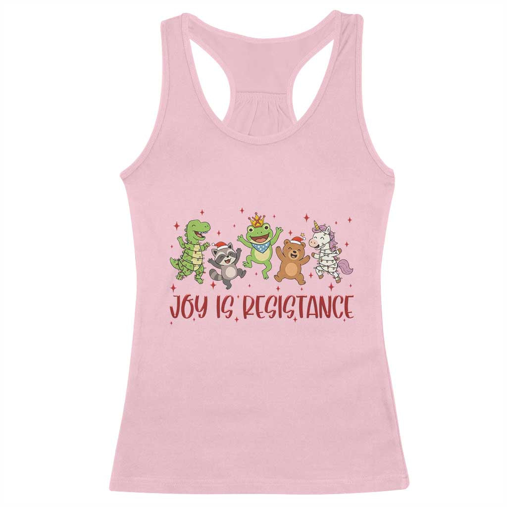 Joy Is Resistance Racerback Tank Top Funny Portland Frog Protest Christmas Gift - Wonder Print Shop
