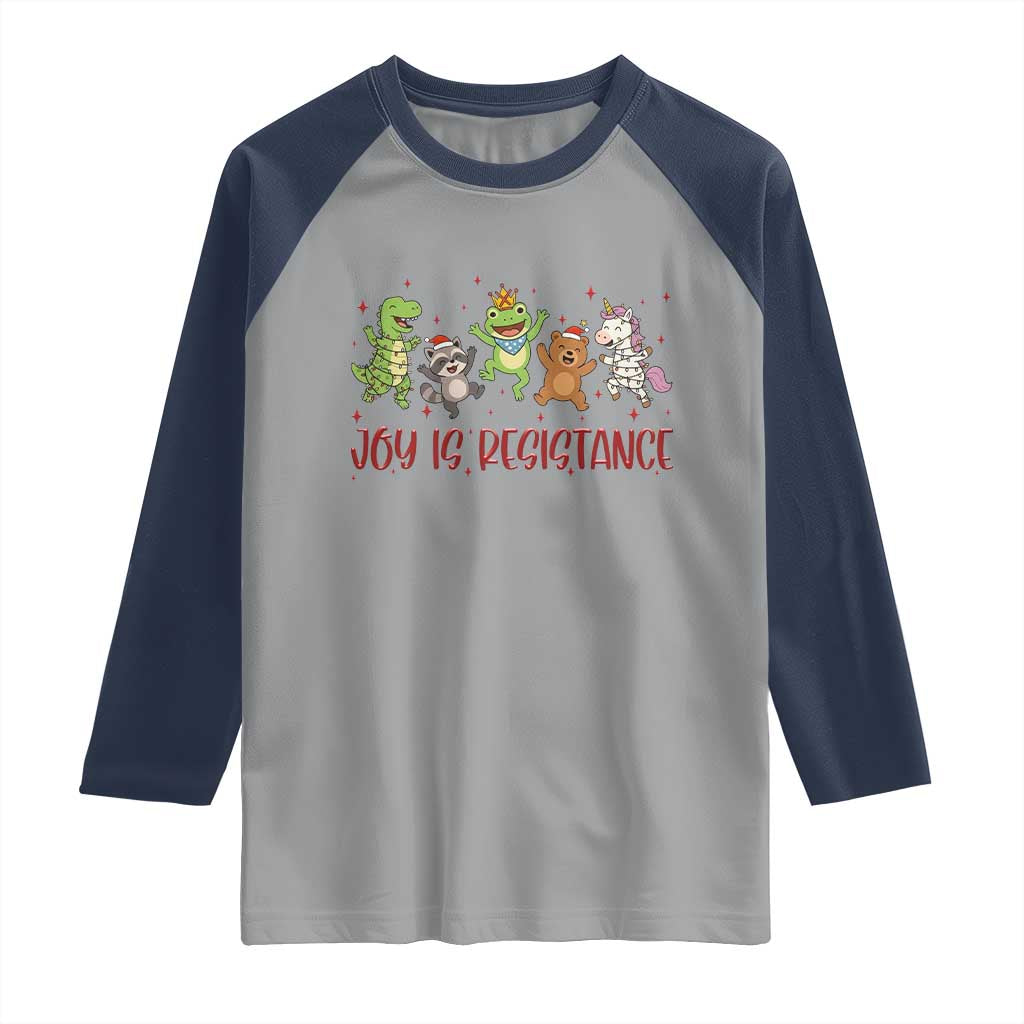 Joy Is Resistance Raglan Shirt Funny Portland Frog Protest Christmas Gift - Wonder Print Shop