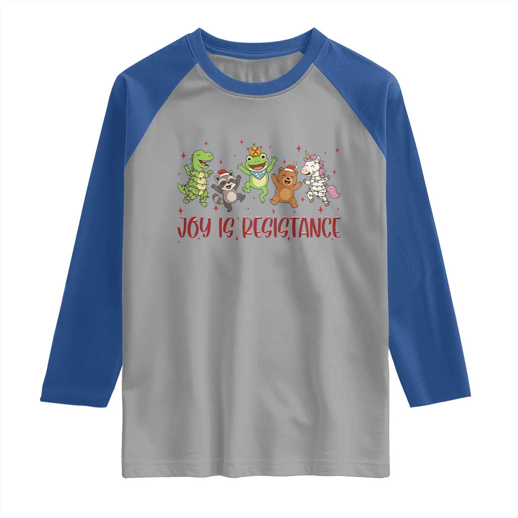Joy Is Resistance Raglan Shirt Funny Portland Frog Protest Christmas Gift - Wonder Print Shop