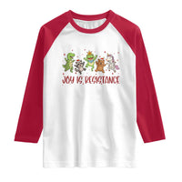 Joy Is Resistance Raglan Shirt Funny Portland Frog Protest Christmas Gift - Wonder Print Shop