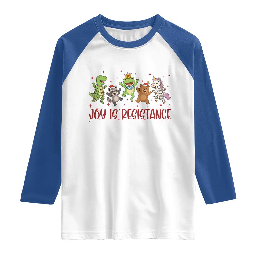 Joy Is Resistance Raglan Shirt Funny Portland Frog Protest Christmas Gift - Wonder Print Shop
