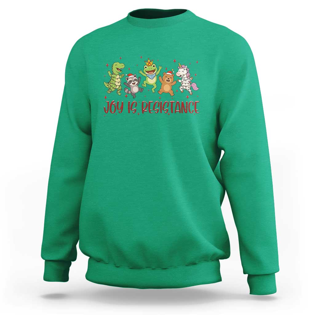 Joy Is Resistance Sweatshirt Funny Portland Frog Protest Christmas Gift - Wonder Print Shop
