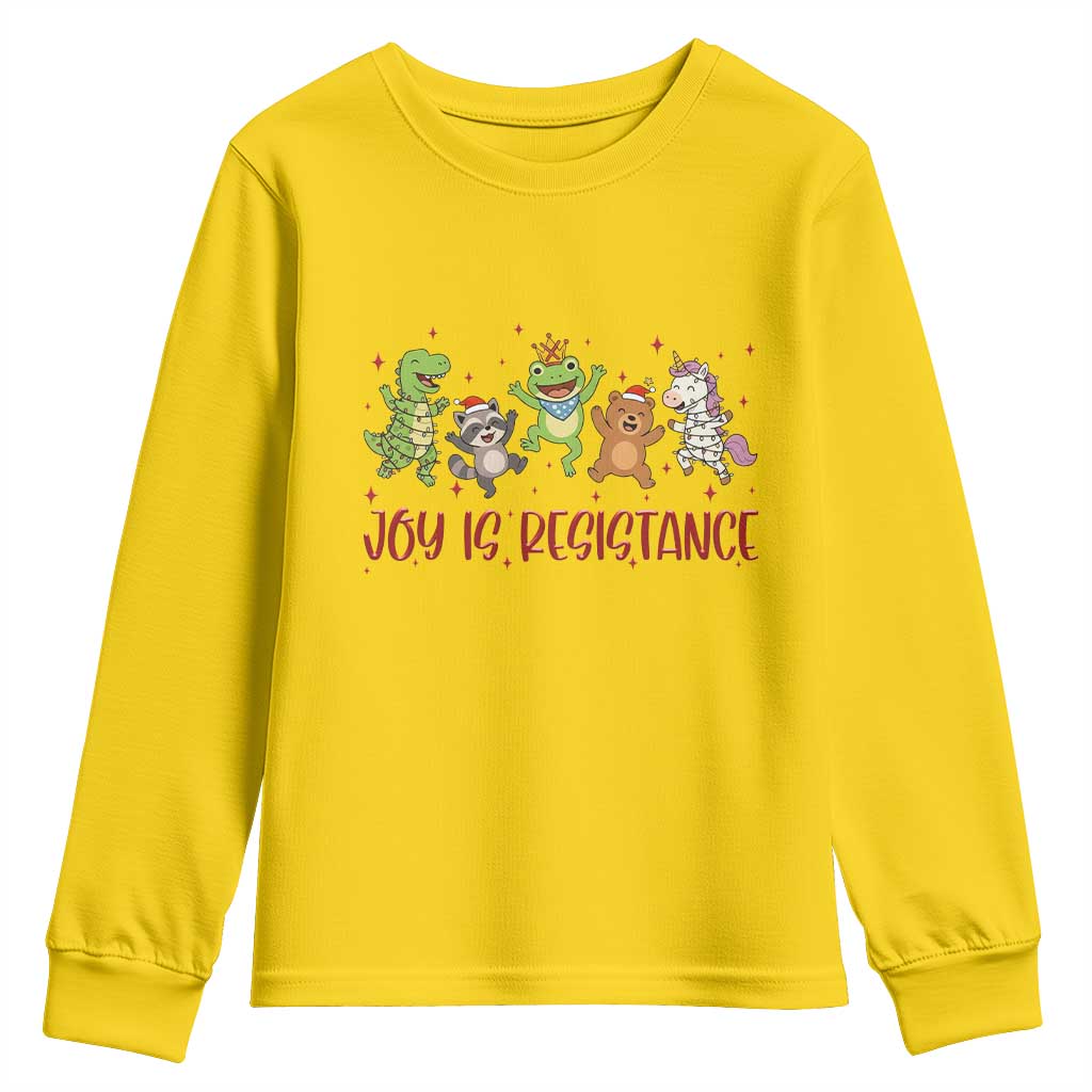 Joy Is Resistance Youth Sweatshirt Funny Portland Frog Protest Christmas Gift - Wonder Print Shop