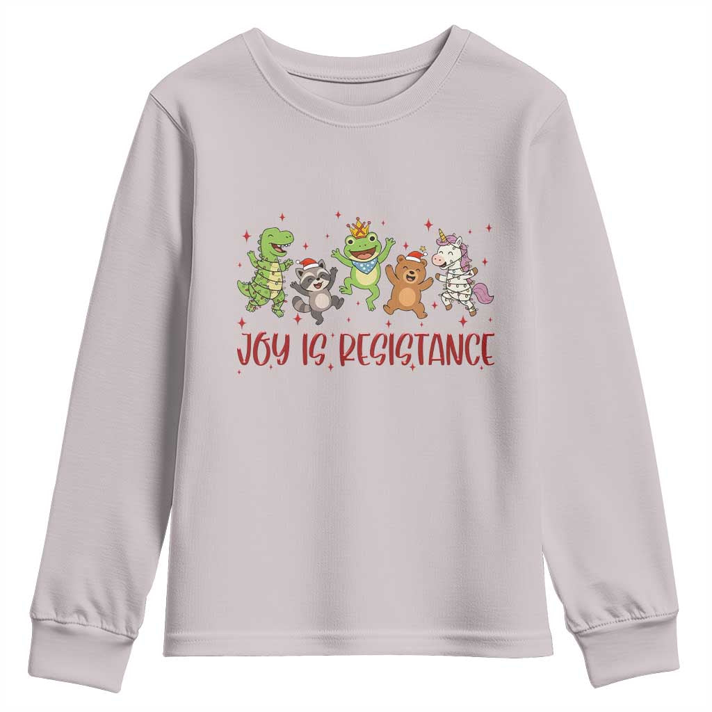 Joy Is Resistance Youth Sweatshirt Funny Portland Frog Protest Christmas Gift - Wonder Print Shop
