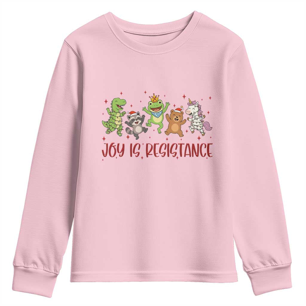 Joy Is Resistance Youth Sweatshirt Funny Portland Frog Protest Christmas Gift - Wonder Print Shop