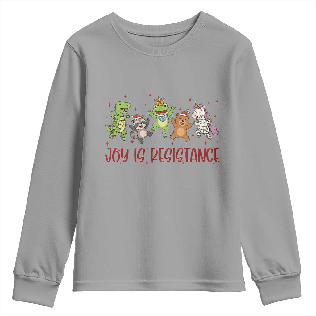 Joy Is Resistance Youth Sweatshirt Funny Portland Frog Protest Christmas Gift - Wonder Print Shop