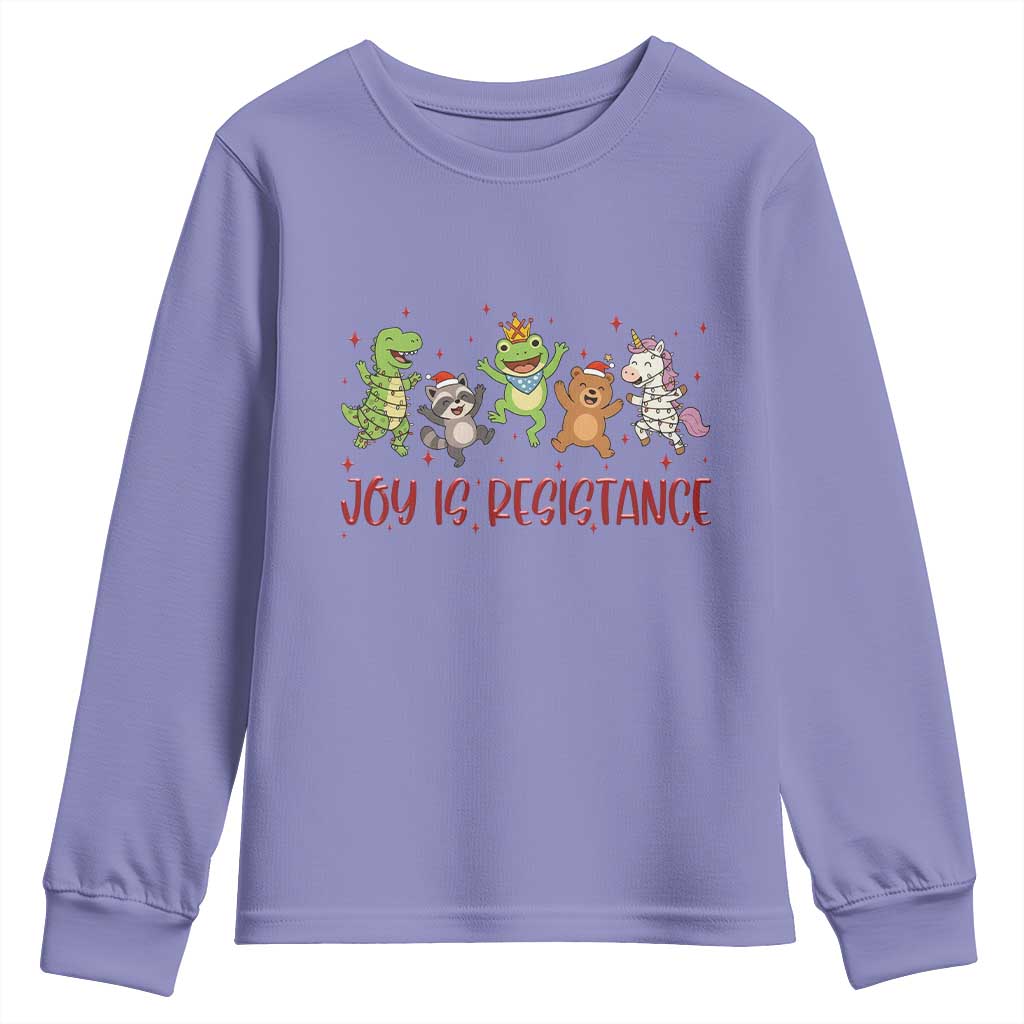 Joy Is Resistance Youth Sweatshirt Funny Portland Frog Protest Christmas Gift - Wonder Print Shop