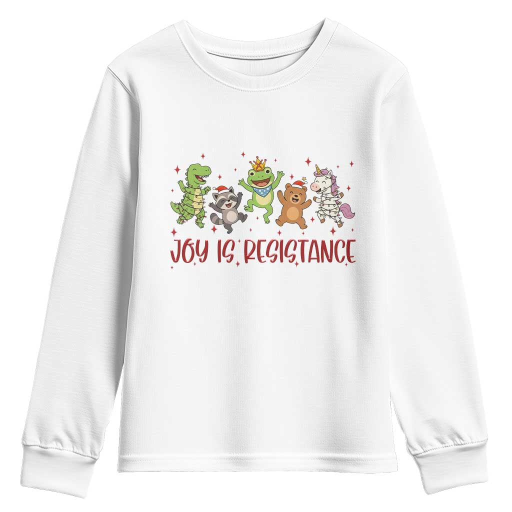 Joy Is Resistance Youth Sweatshirt Funny Portland Frog Protest Christmas Gift - Wonder Print Shop
