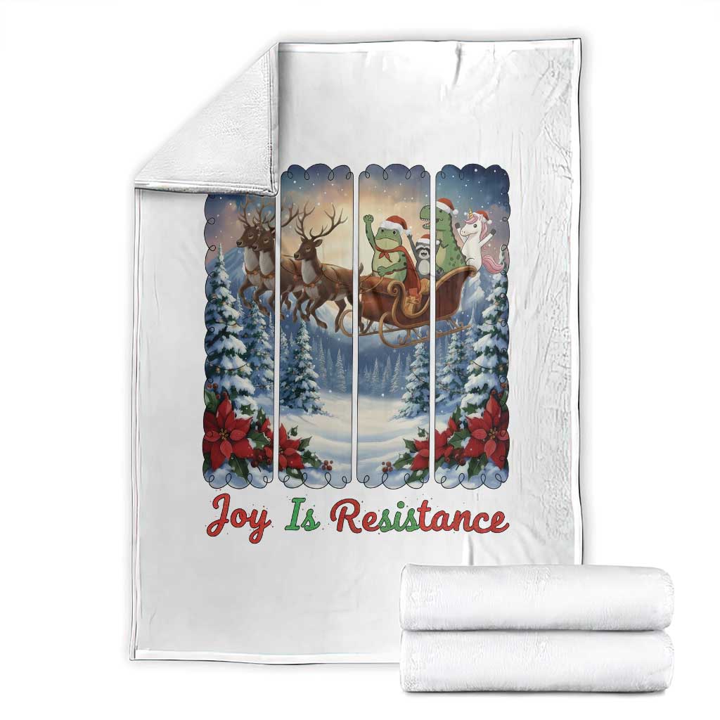 Joy Is Resistance Portland Frog Protest Throw Blanket Funny Holiday Meme Gift Idea - Wonder Print Shop