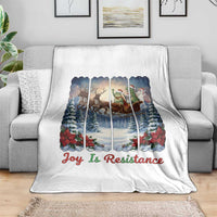 Joy Is Resistance Portland Frog Protest Throw Blanket Funny Holiday Meme Gift Idea - Wonder Print Shop