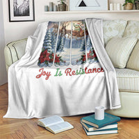 Joy Is Resistance Portland Frog Protest Throw Blanket Funny Holiday Meme Gift Idea - Wonder Print Shop