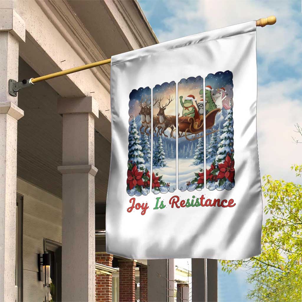 Joy Is Resistance Portland Frog Protest Garden Flag Funny Holiday Meme Gift Idea - Wonder Print Shop