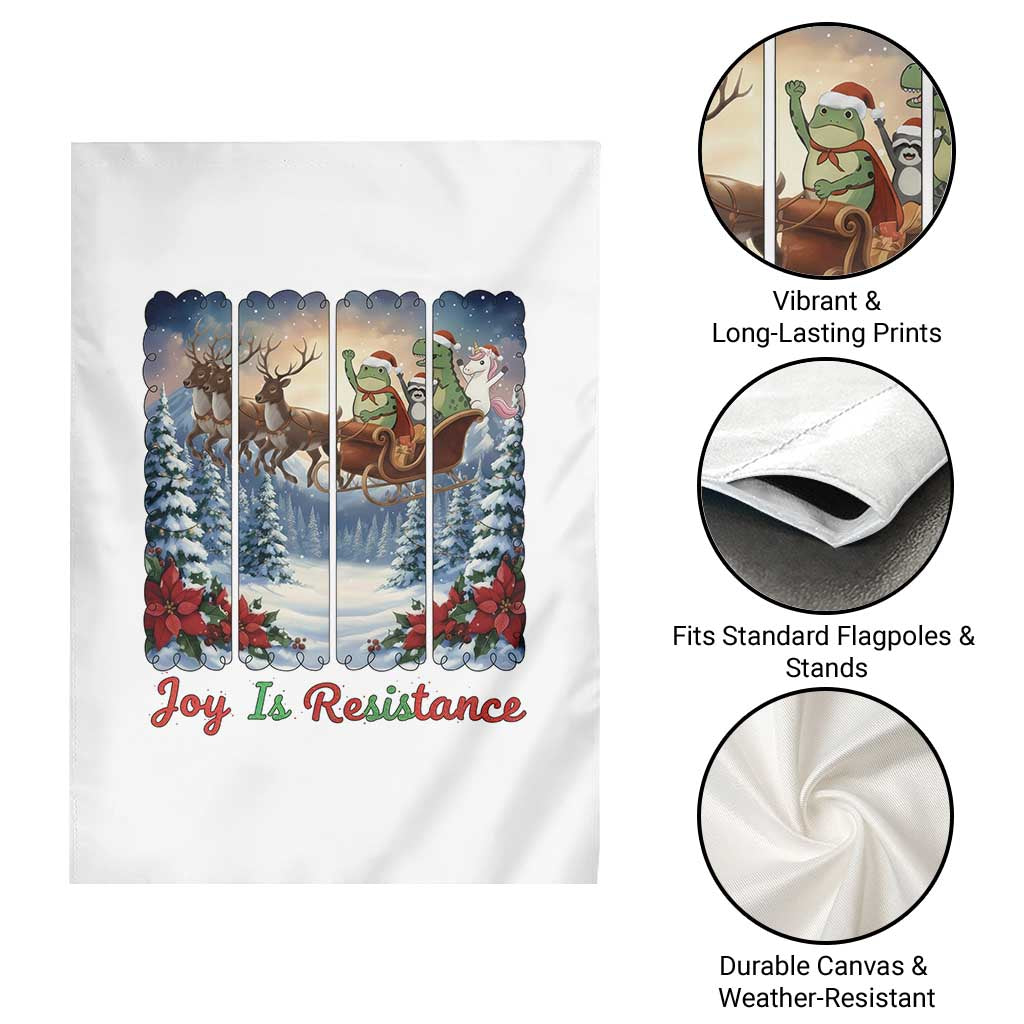 Joy Is Resistance Portland Frog Protest Garden Flag Funny Holiday Meme Gift Idea - Wonder Print Shop