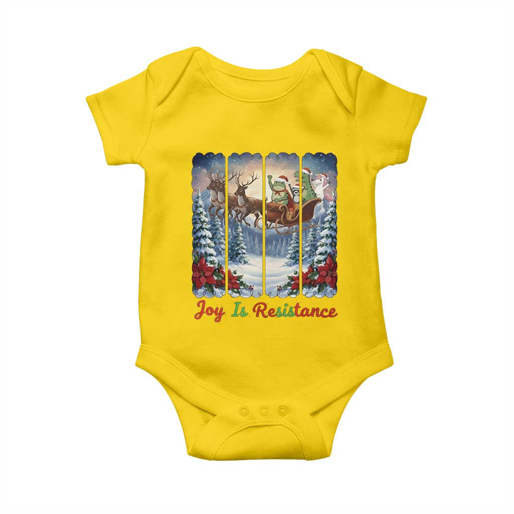 Joy Is Resistance Portland Frog Protest Baby Onesie Funny Holiday Meme Gift Idea - Wonder Print Shop
