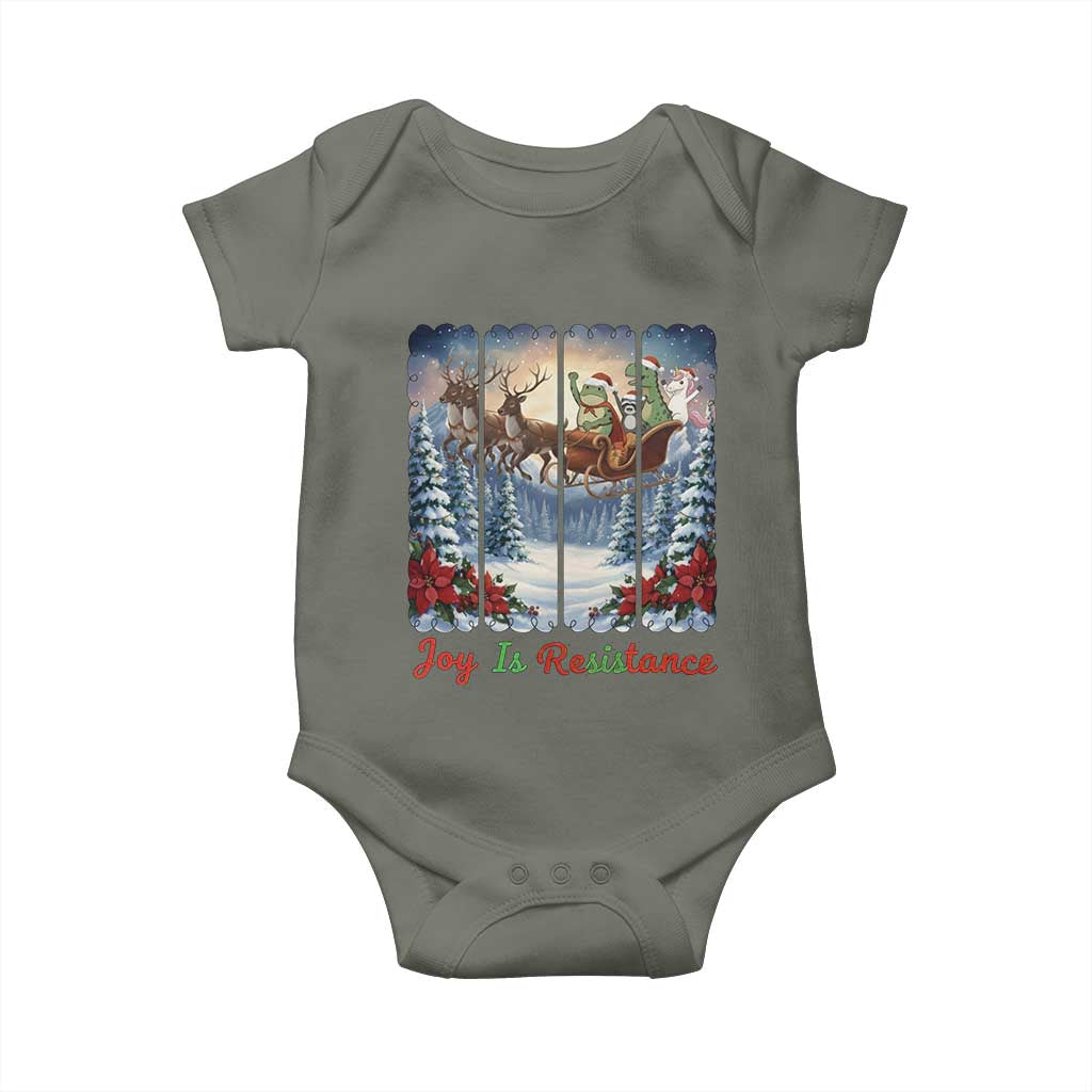 Joy Is Resistance Portland Frog Protest Baby Onesie Funny Holiday Meme Gift Idea - Wonder Print Shop
