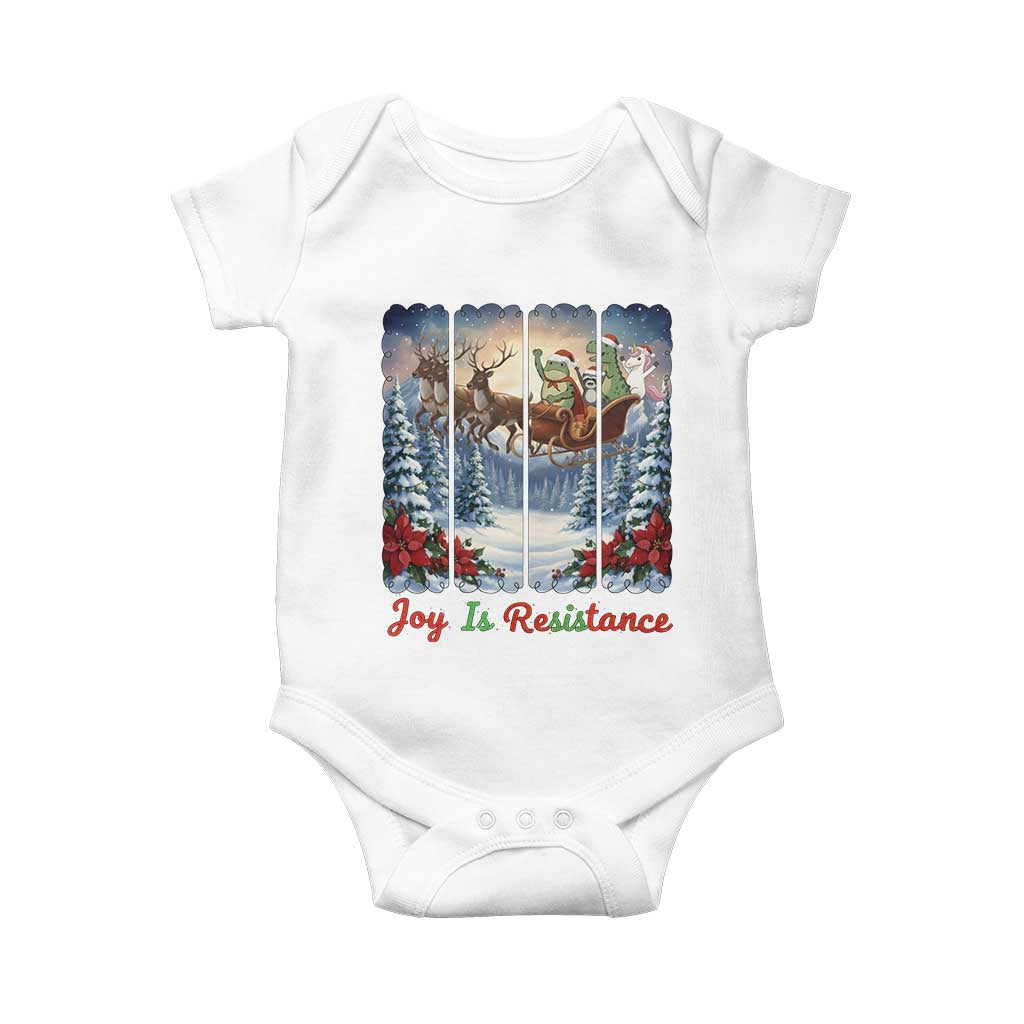Joy Is Resistance Portland Frog Protest Baby Onesie Funny Holiday Meme Gift Idea - Wonder Print Shop