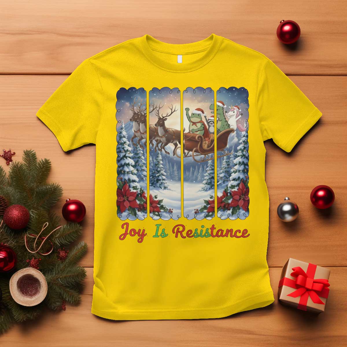 Joy Is Resistance Portland Frog Protest T Shirt Funny Holiday Meme Gift Idea - Wonder Print Shop