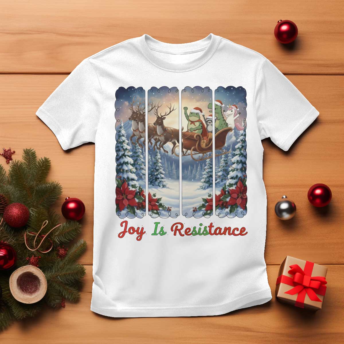 Joy Is Resistance Portland Frog Protest T Shirt Funny Holiday Meme Gift Idea - Wonder Print Shop