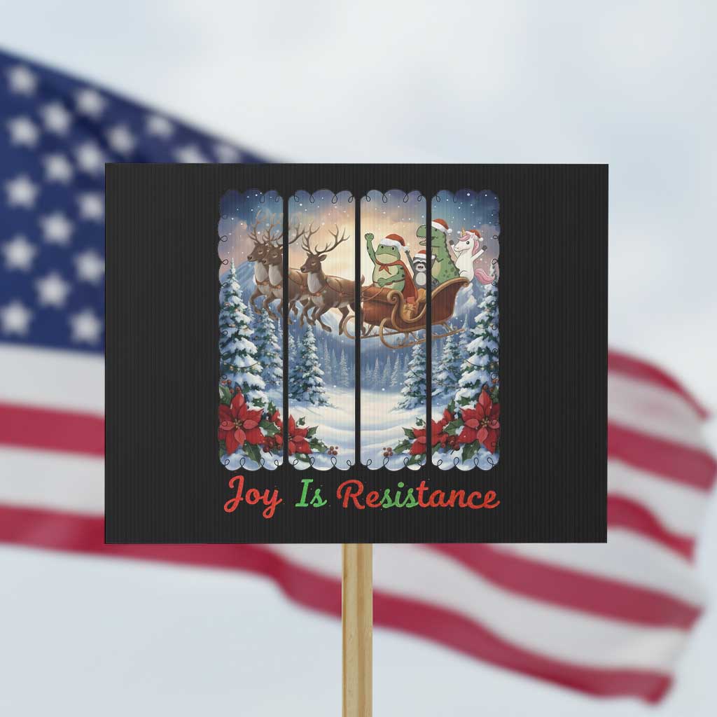 Joy Is Resistance Portland Frog Protest Protest Sign Funny Holiday Meme Gift Idea - Wonder Print Shop