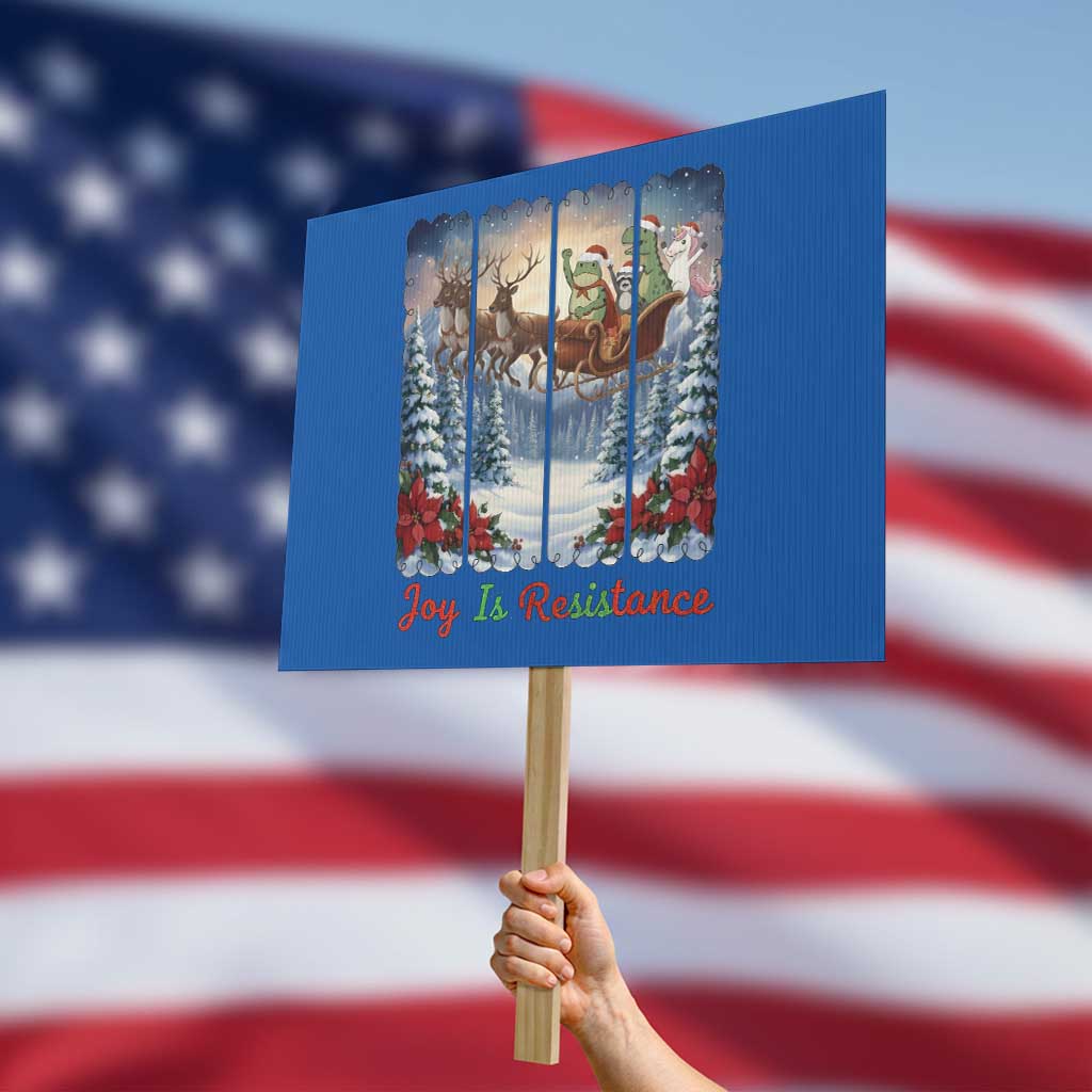 Joy Is Resistance Portland Frog Protest Protest Sign Funny Holiday Meme Gift Idea - Wonder Print Shop