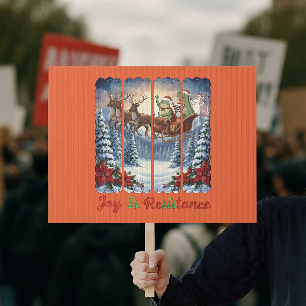 Joy Is Resistance Portland Frog Protest Protest Sign Funny Holiday Meme Gift Idea - Wonder Print Shop