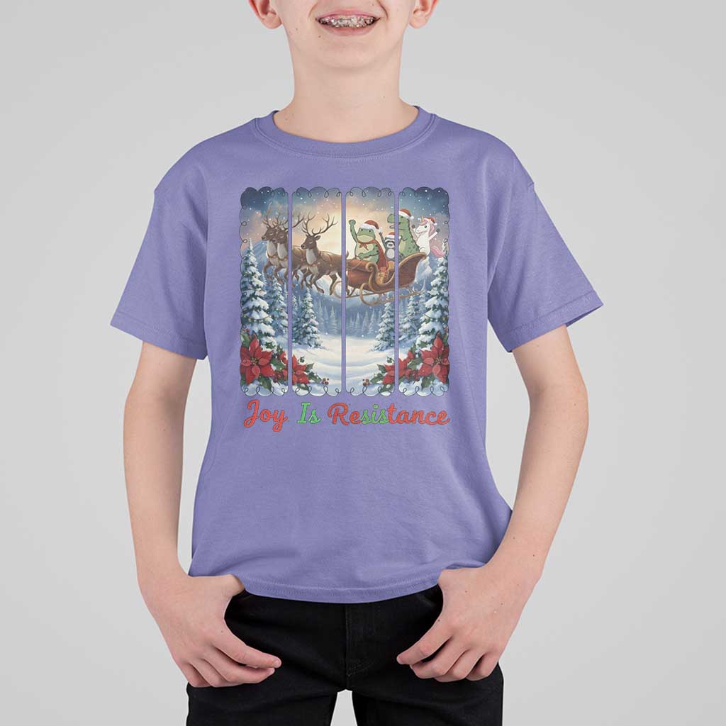 Joy Is Resistance Portland Frog Protest T Shirt For Kid Funny Holiday Meme Gift Idea - Wonder Print Shop