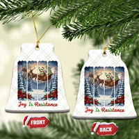 Joy Is Resistance Portland Frog Protest Ceramic Ornament Funny Holiday Meme Gift Idea - Wonder Print Shop