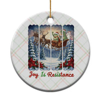 Joy Is Resistance Portland Frog Protest Ceramic Ornament Funny Holiday Meme Gift Idea - Wonder Print Shop