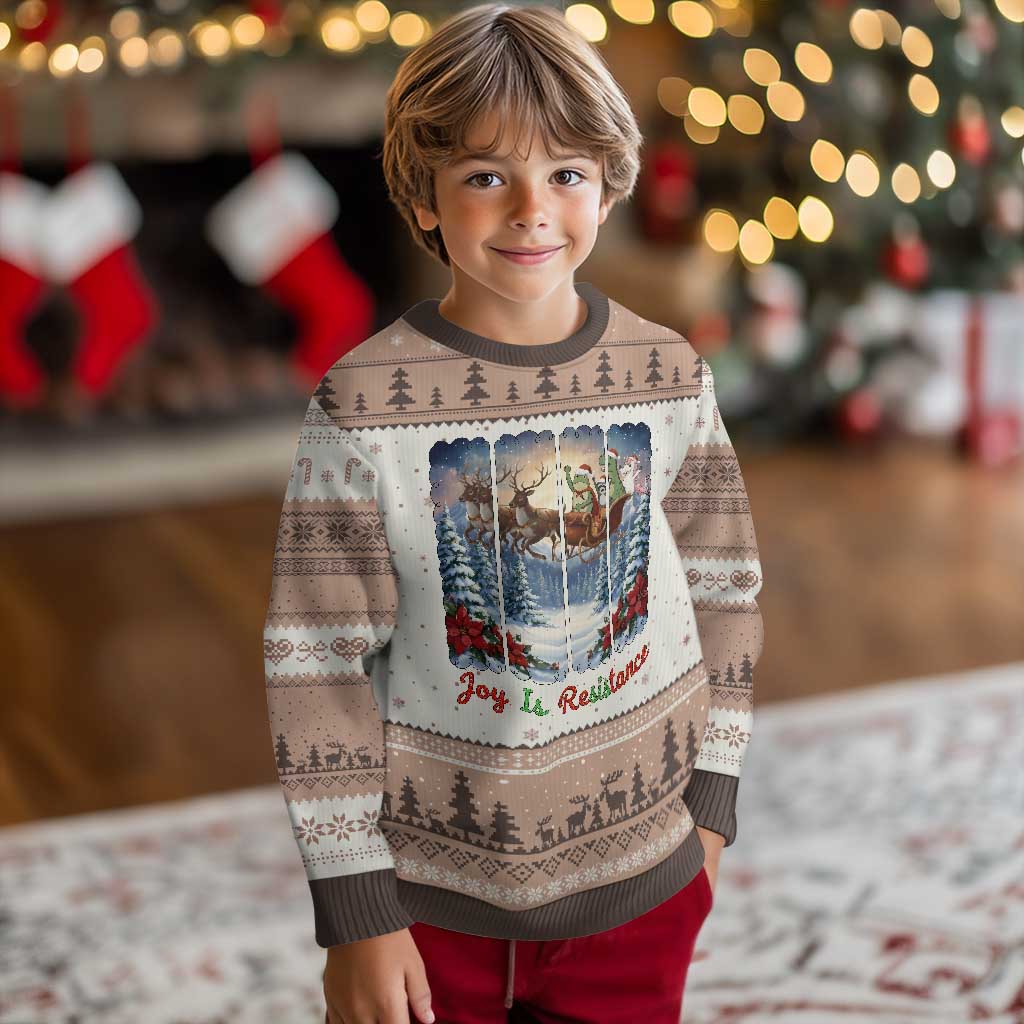 Joy Is Resistance Portland Frog Protest Ugly Christmas Sweater Funny Holiday Meme Gift Idea - Wonder Print Shop