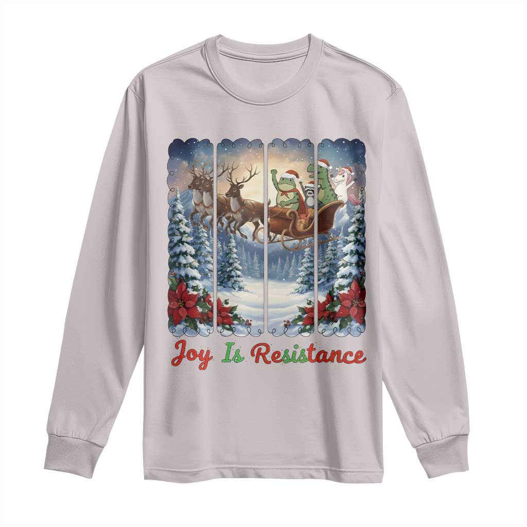 Joy Is Resistance Portland Frog Protest Long Sleeve Shirt Funny Holiday Meme Gift Idea - Wonder Print Shop