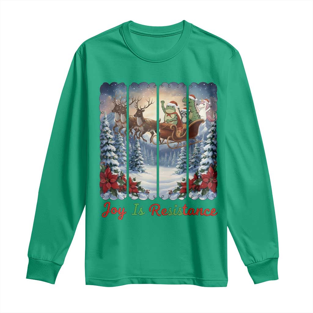 Joy Is Resistance Portland Frog Protest Long Sleeve Shirt Funny Holiday Meme Gift Idea - Wonder Print Shop