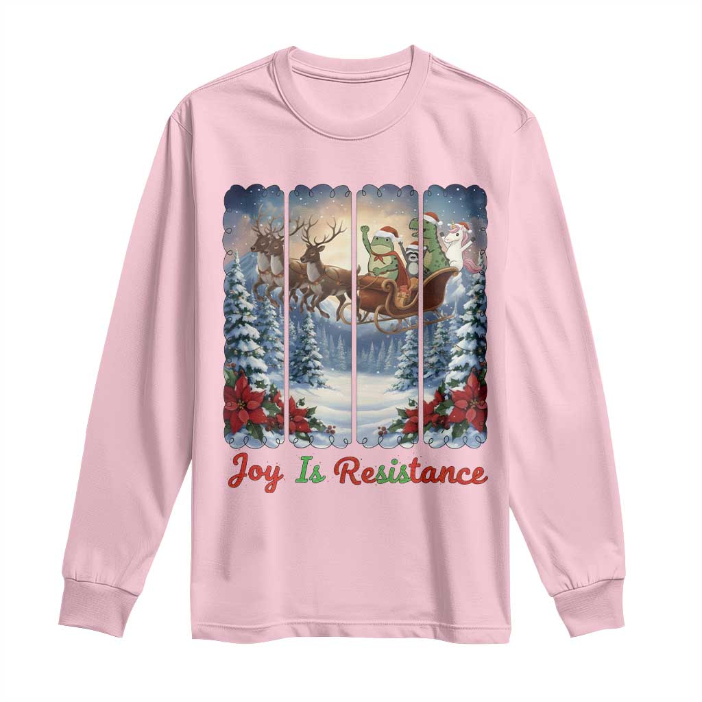 Joy Is Resistance Portland Frog Protest Long Sleeve Shirt Funny Holiday Meme Gift Idea - Wonder Print Shop