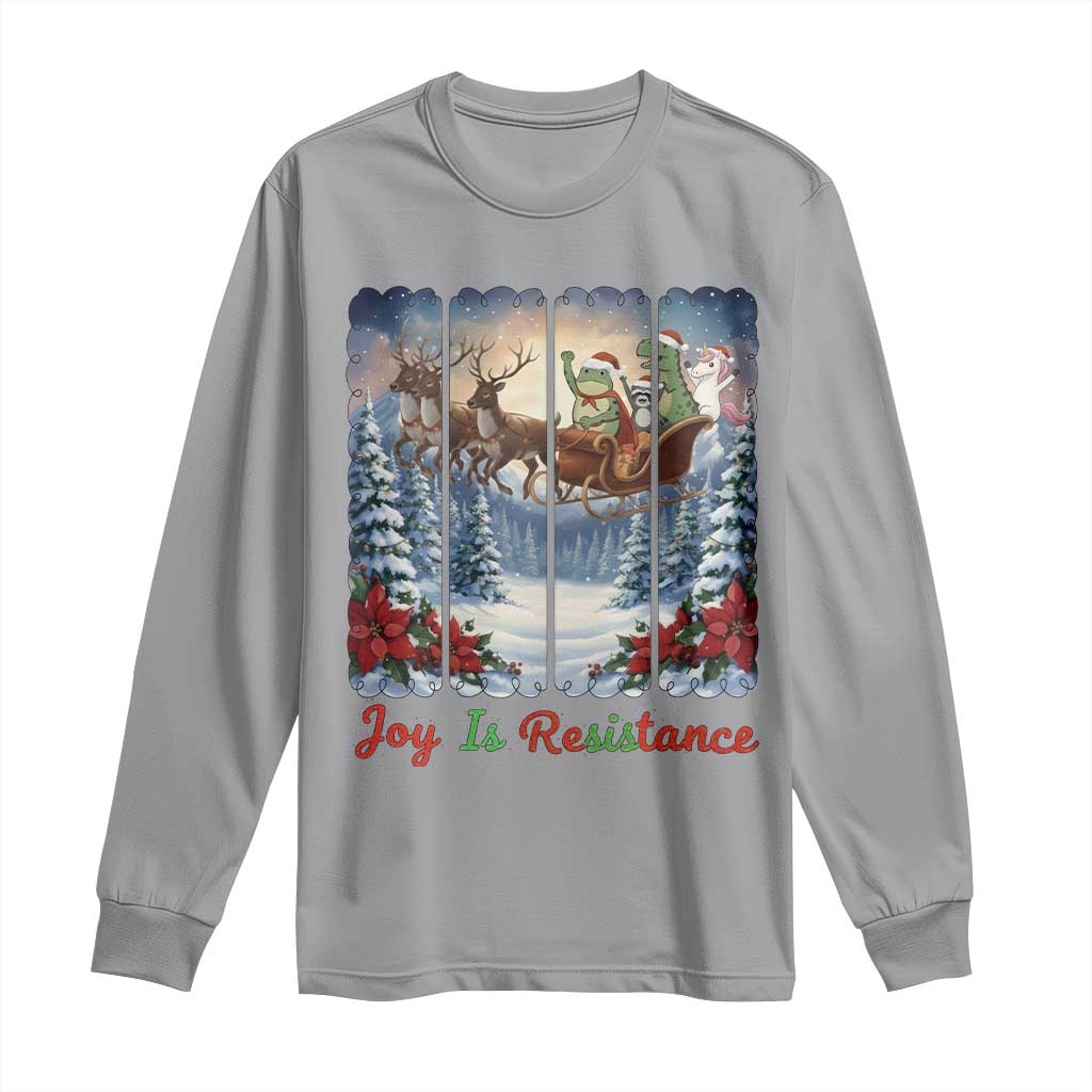 Joy Is Resistance Portland Frog Protest Long Sleeve Shirt Funny Holiday Meme Gift Idea - Wonder Print Shop