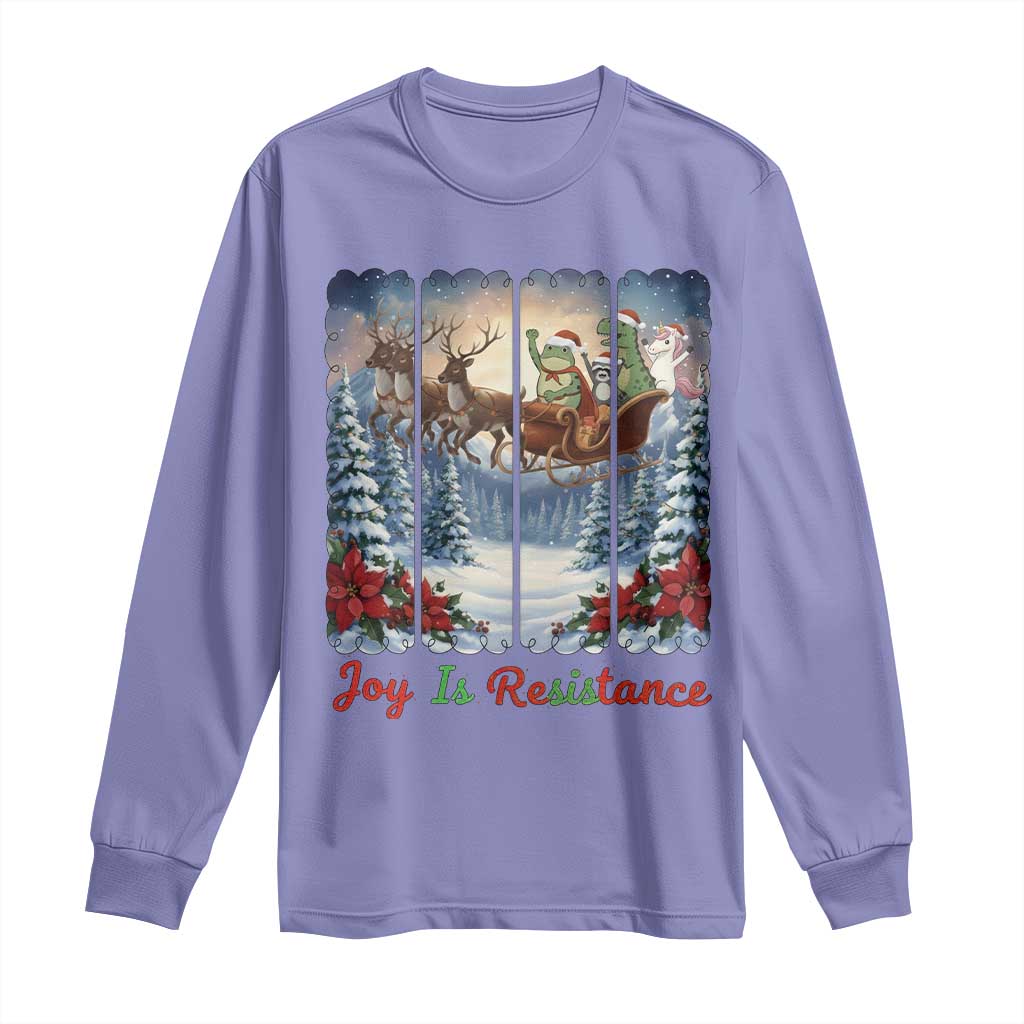 Joy Is Resistance Portland Frog Protest Long Sleeve Shirt Funny Holiday Meme Gift Idea - Wonder Print Shop