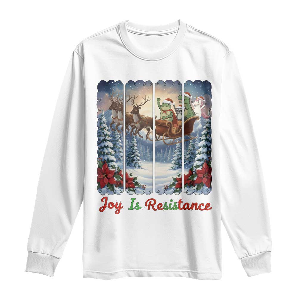 Joy Is Resistance Portland Frog Protest Long Sleeve Shirt Funny Holiday Meme Gift Idea - Wonder Print Shop