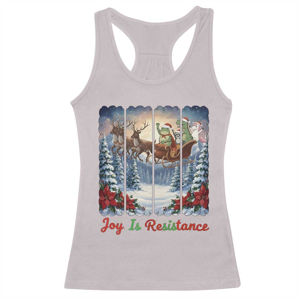 Joy Is Resistance Portland Frog Protest Racerback Tank Top Funny Holiday Meme Gift Idea - Wonder Print Shop