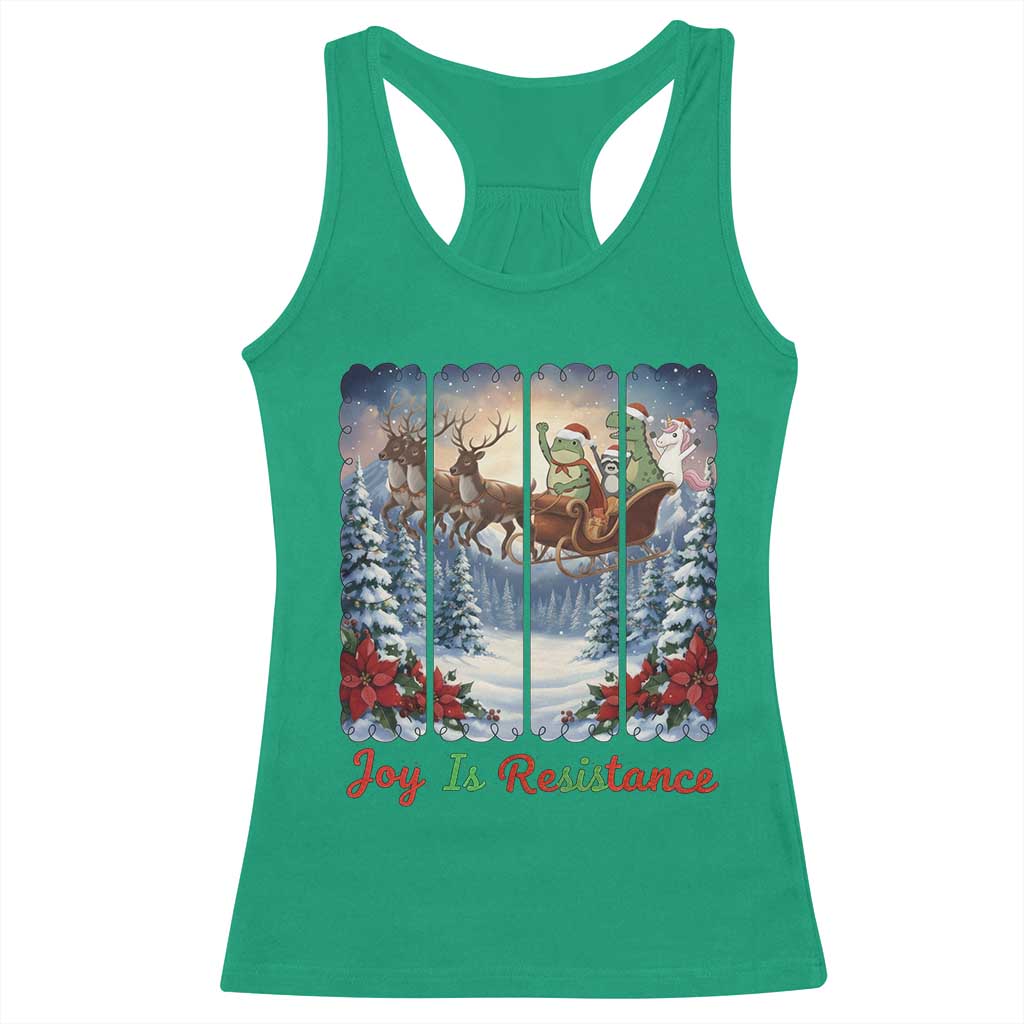 Joy Is Resistance Portland Frog Protest Racerback Tank Top Funny Holiday Meme Gift Idea - Wonder Print Shop