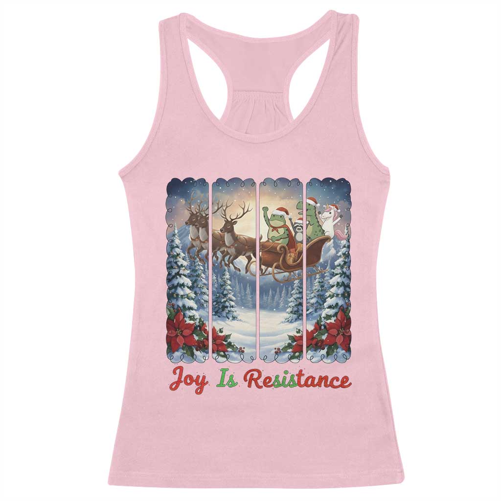 Joy Is Resistance Portland Frog Protest Racerback Tank Top Funny Holiday Meme Gift Idea - Wonder Print Shop