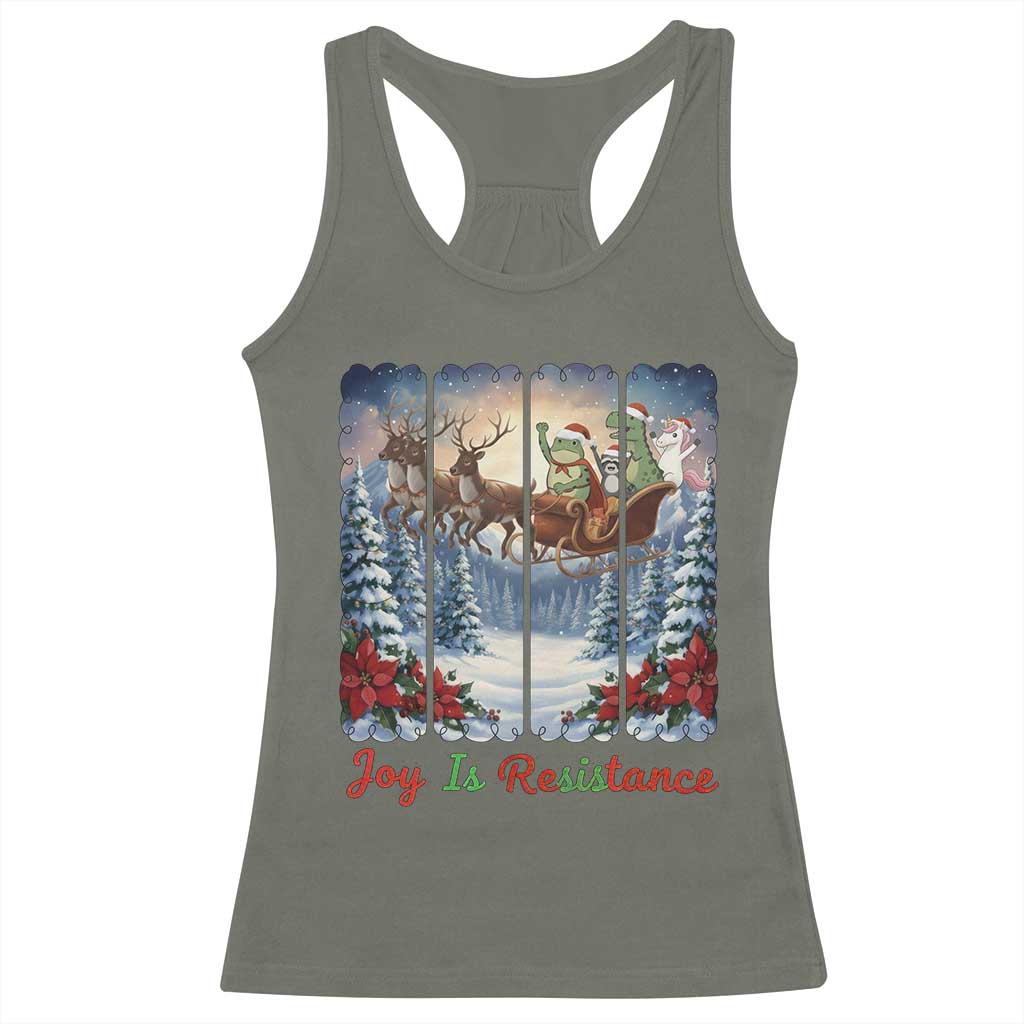 Joy Is Resistance Portland Frog Protest Racerback Tank Top Funny Holiday Meme Gift Idea - Wonder Print Shop