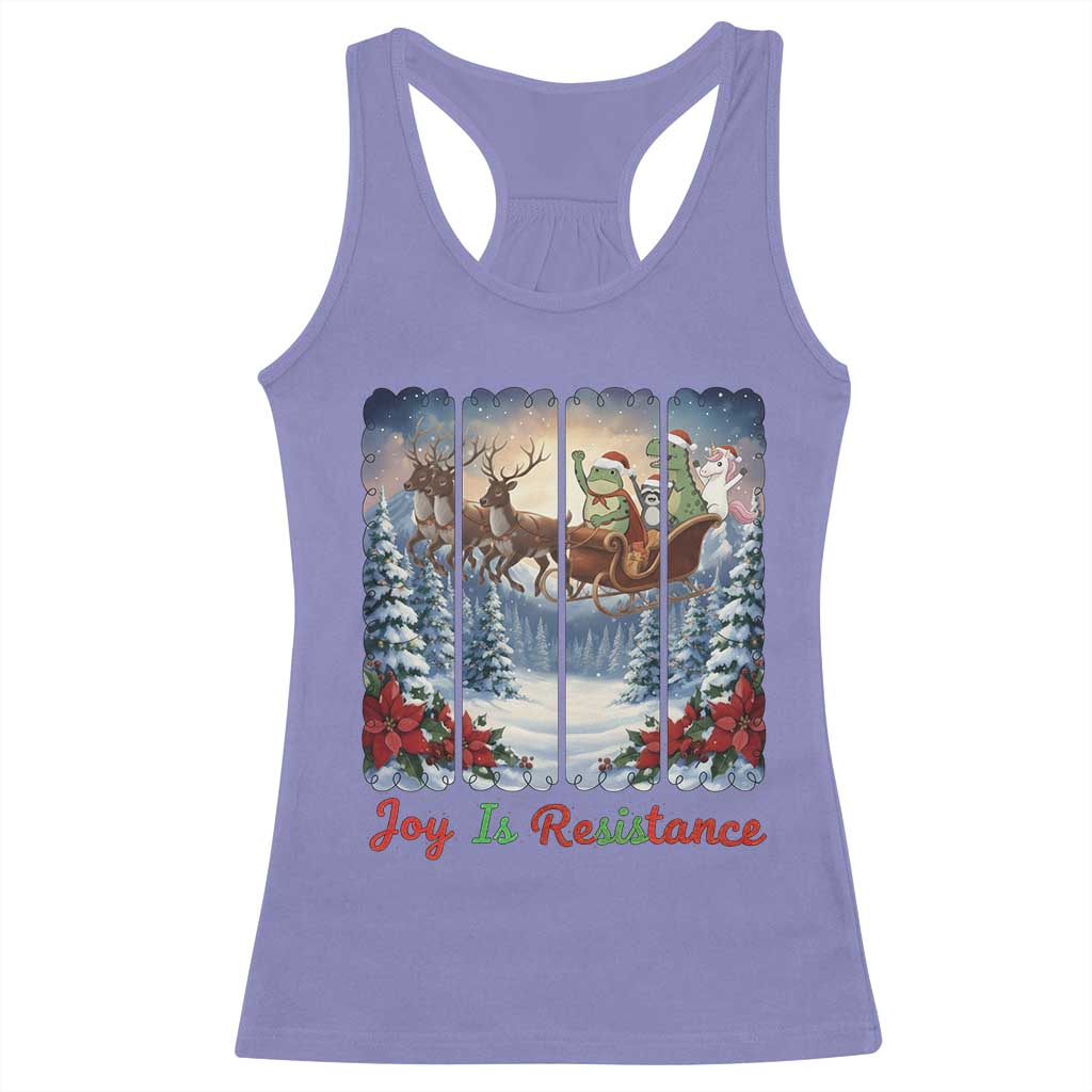 Joy Is Resistance Portland Frog Protest Racerback Tank Top Funny Holiday Meme Gift Idea - Wonder Print Shop