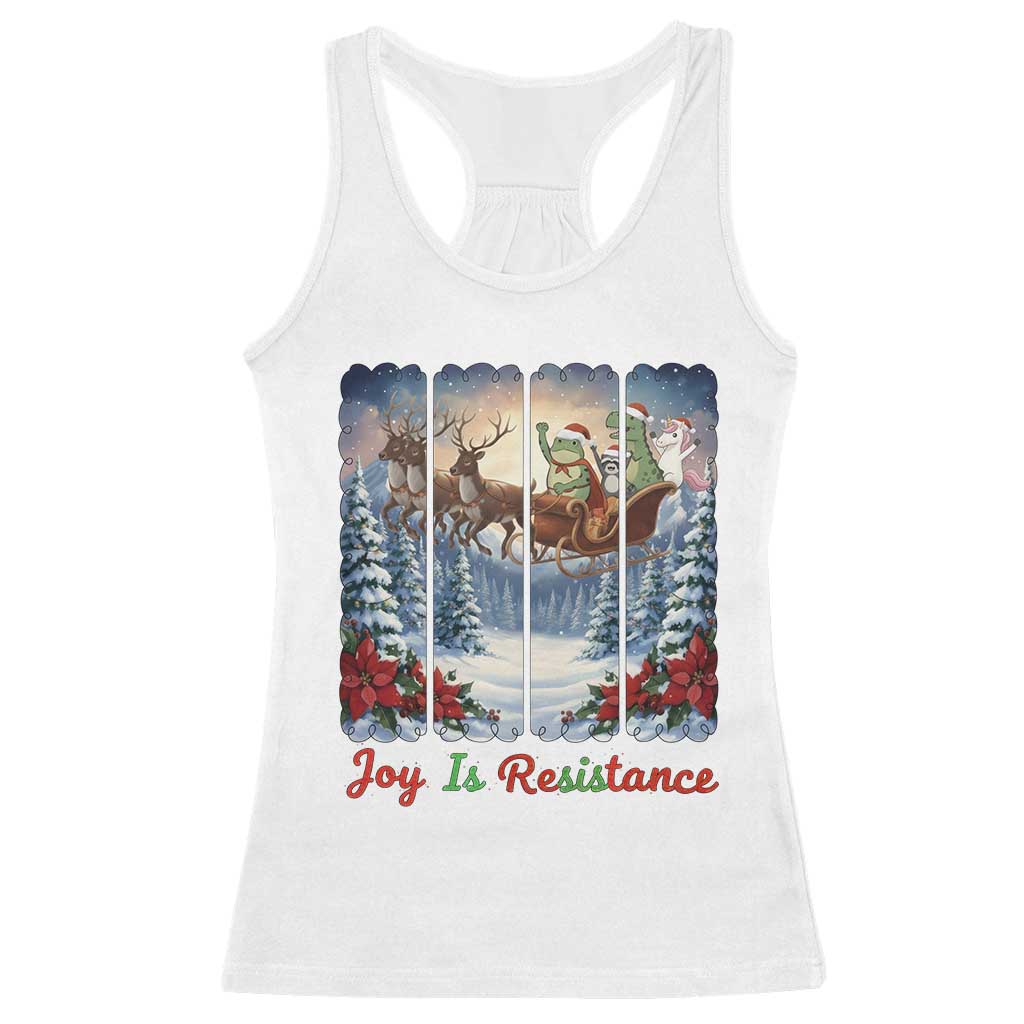 Joy Is Resistance Portland Frog Protest Racerback Tank Top Funny Holiday Meme Gift Idea - Wonder Print Shop