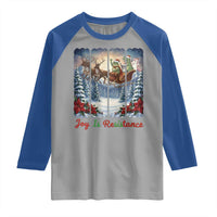 Joy Is Resistance Portland Frog Protest Raglan Shirt Funny Holiday Meme Gift Idea - Wonder Print Shop