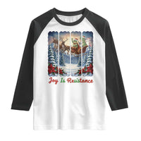 Joy Is Resistance Portland Frog Protest Raglan Shirt Funny Holiday Meme Gift Idea - Wonder Print Shop