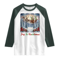 Joy Is Resistance Portland Frog Protest Raglan Shirt Funny Holiday Meme Gift Idea - Wonder Print Shop